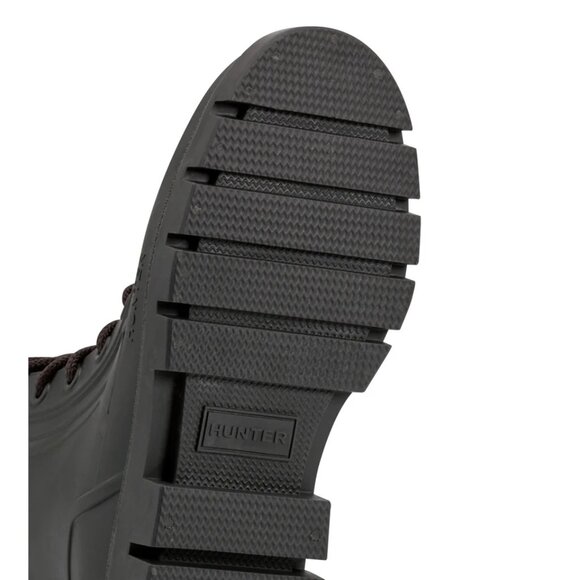 Hunter Women's Diana Waterproof Lace-Up Rain Boots in Dark Brown - Picture 4 of 8